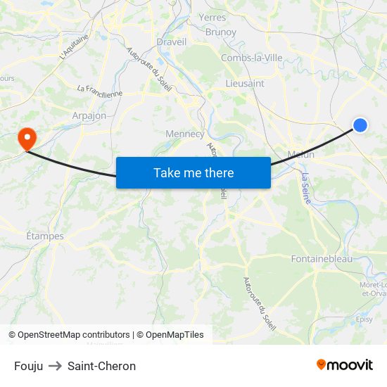 Fouju to Saint-Cheron map