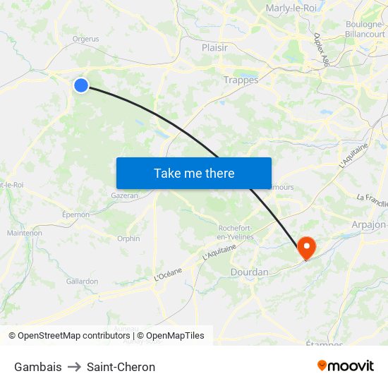 Gambais to Saint-Cheron map