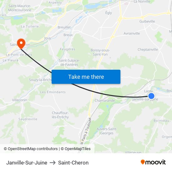 Janville-Sur-Juine to Saint-Cheron map