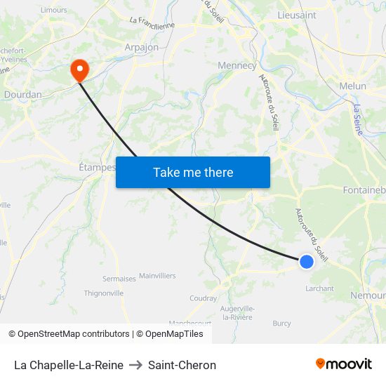La Chapelle-La-Reine to Saint-Cheron map