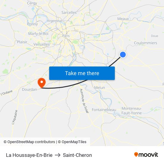 La Houssaye-En-Brie to Saint-Cheron map