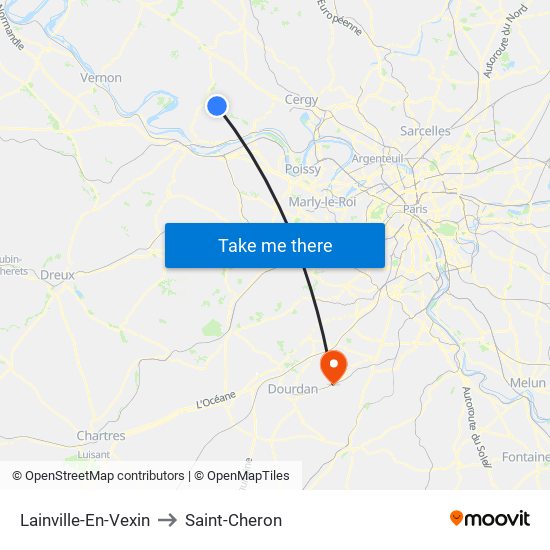 Lainville-En-Vexin to Saint-Cheron map