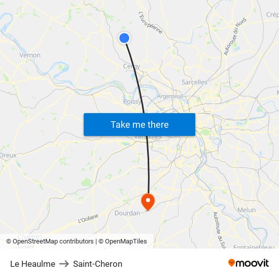 Le Heaulme to Saint-Cheron map