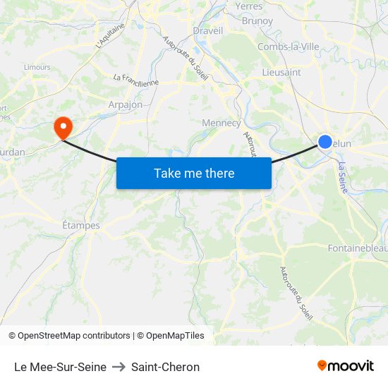 Le Mee-Sur-Seine to Saint-Cheron map