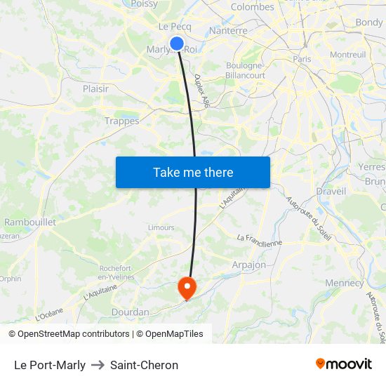 Le Port-Marly to Saint-Cheron map