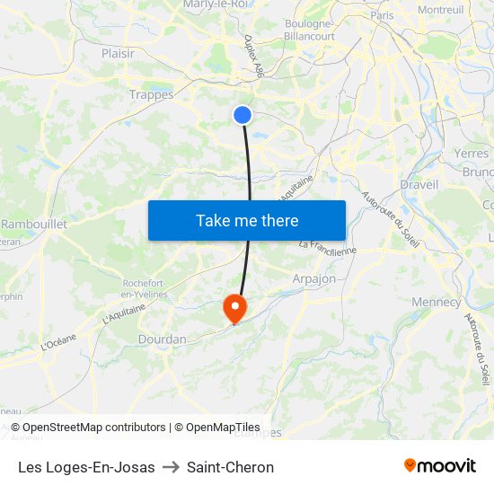 Les Loges-En-Josas to Saint-Cheron map