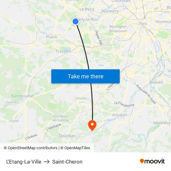 L'Etang-La-Ville to Saint-Cheron map