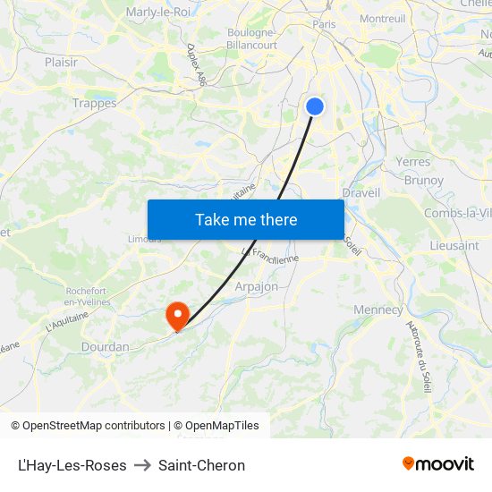 L'Hay-Les-Roses to Saint-Cheron map