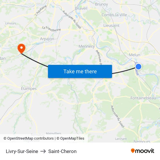 Livry-Sur-Seine to Saint-Cheron map