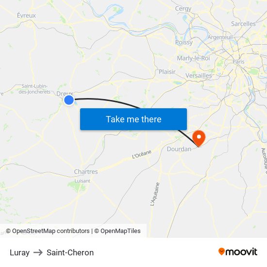 Luray to Saint-Cheron map
