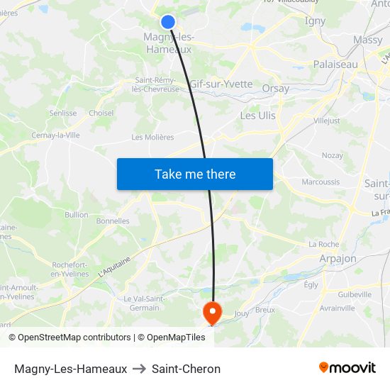 Magny-Les-Hameaux to Saint-Cheron map