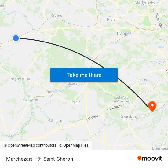 Marchezais to Saint-Cheron map