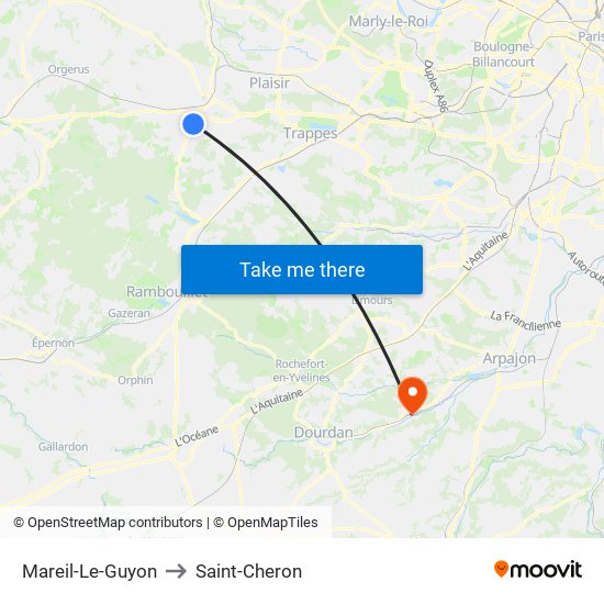 Mareil-Le-Guyon to Saint-Cheron map