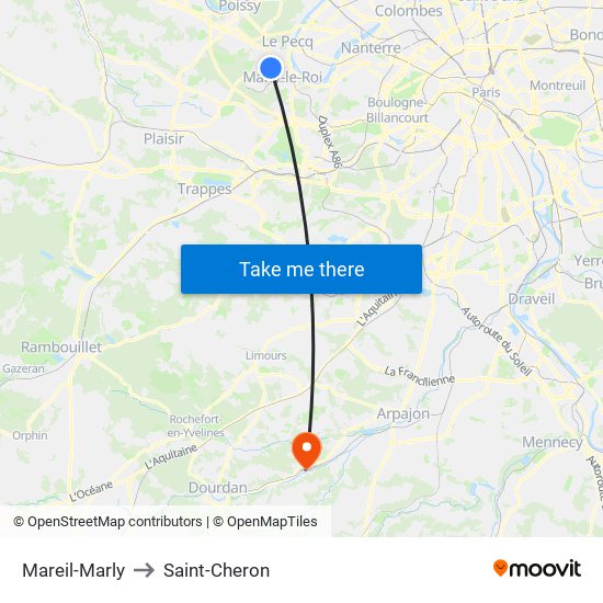 Mareil-Marly to Saint-Cheron map