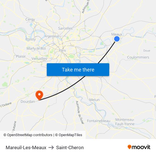 Mareuil-Les-Meaux to Saint-Cheron map