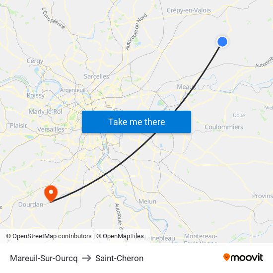 Mareuil-Sur-Ourcq to Saint-Cheron map