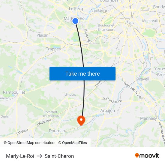 Marly-Le-Roi to Saint-Cheron map