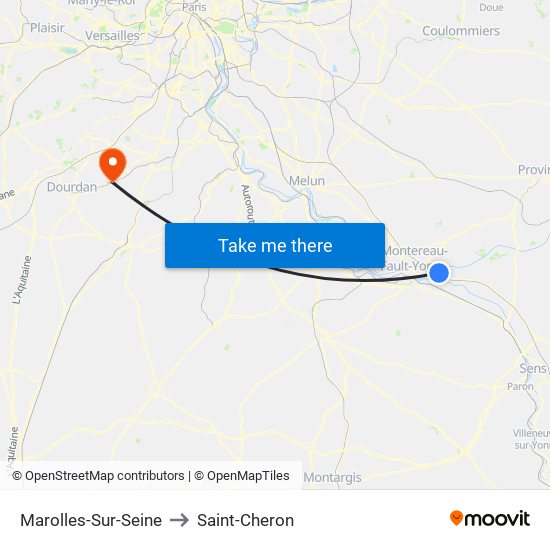 Marolles-Sur-Seine to Saint-Cheron map