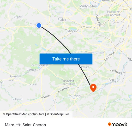Mere to Saint-Cheron map