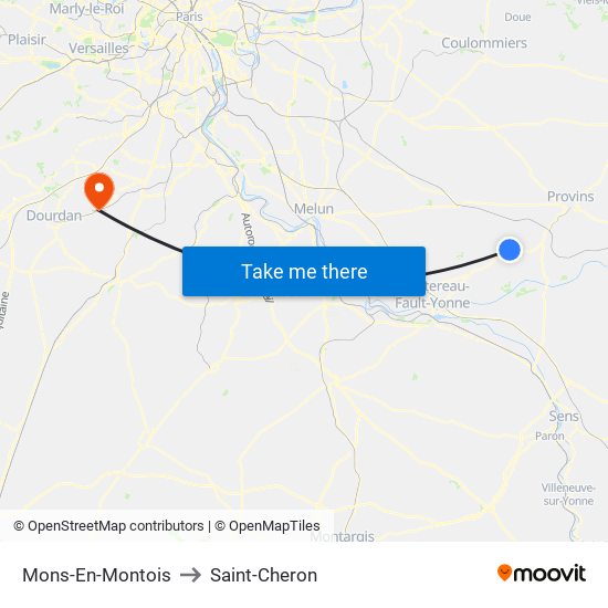 Mons-En-Montois to Saint-Cheron map