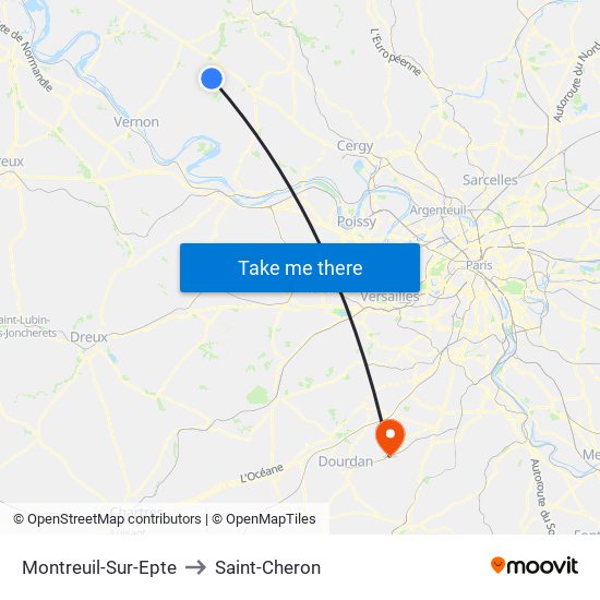 Montreuil-Sur-Epte to Saint-Cheron map