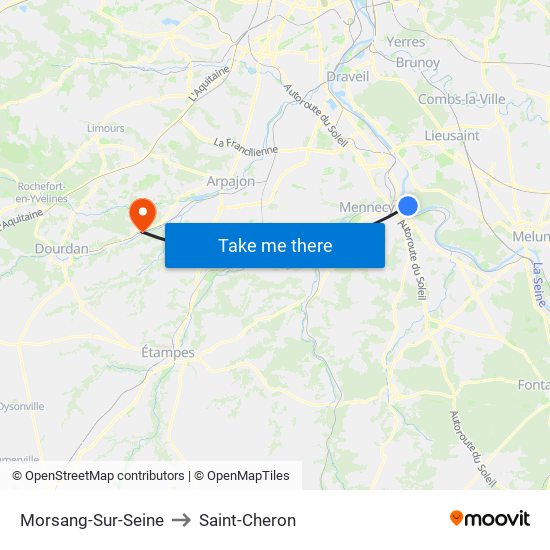 Morsang-Sur-Seine to Saint-Cheron map