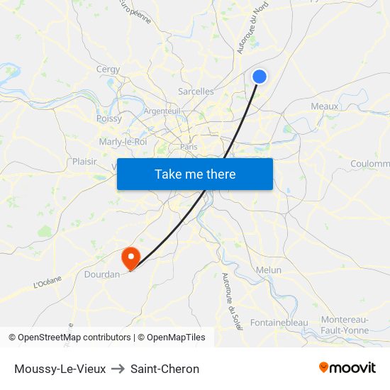Moussy-Le-Vieux to Saint-Cheron map