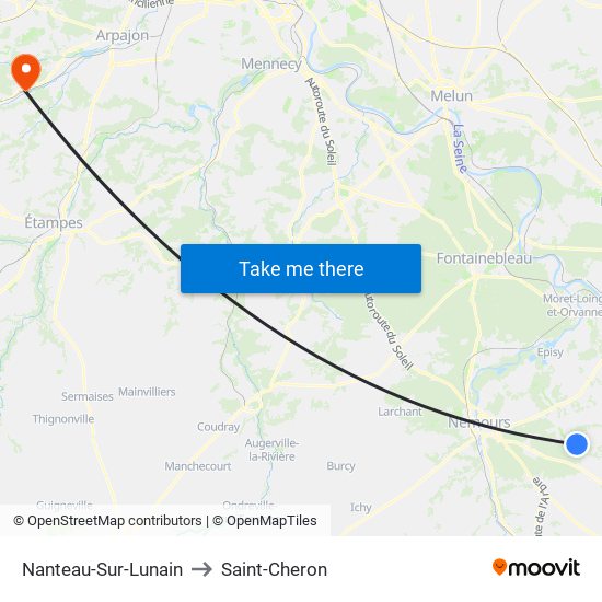 Nanteau-Sur-Lunain to Saint-Cheron map