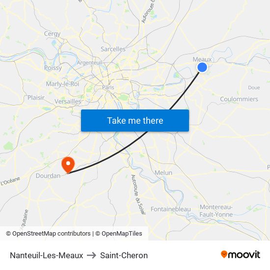 Nanteuil-Les-Meaux to Saint-Cheron map