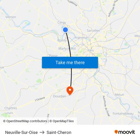 Neuville-Sur-Oise to Saint-Cheron map