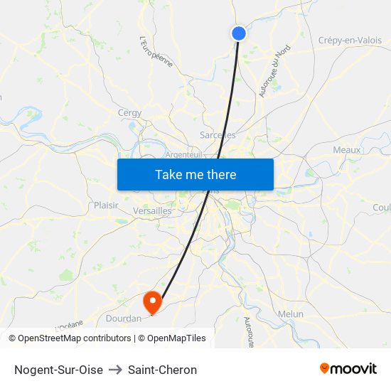 Nogent-Sur-Oise to Saint-Cheron map