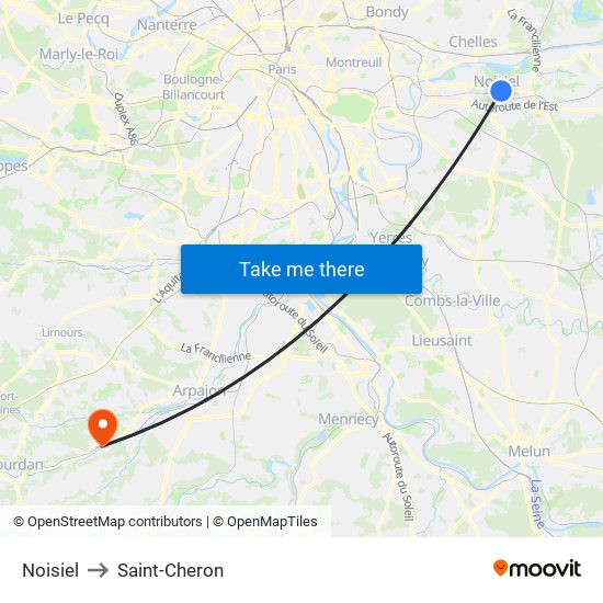 Noisiel to Saint-Cheron map