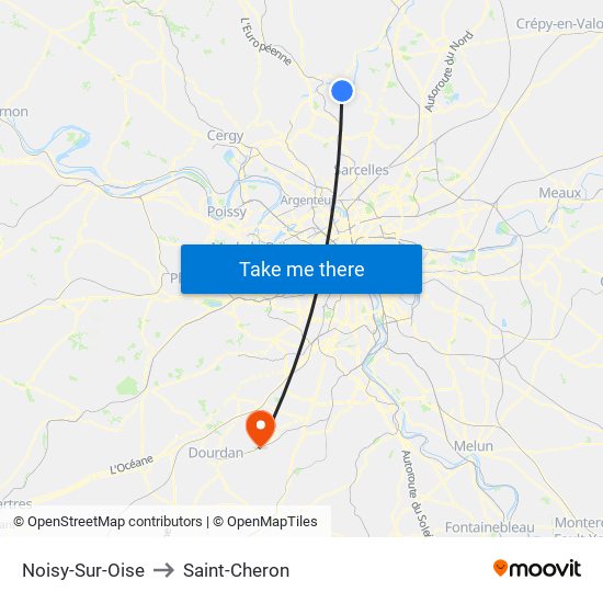 Noisy-Sur-Oise to Saint-Cheron map