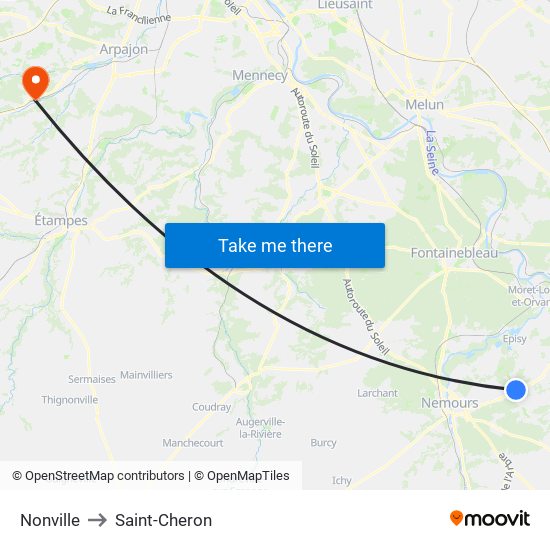 Nonville to Saint-Cheron map