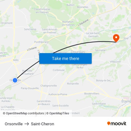 Orsonville to Saint-Cheron map