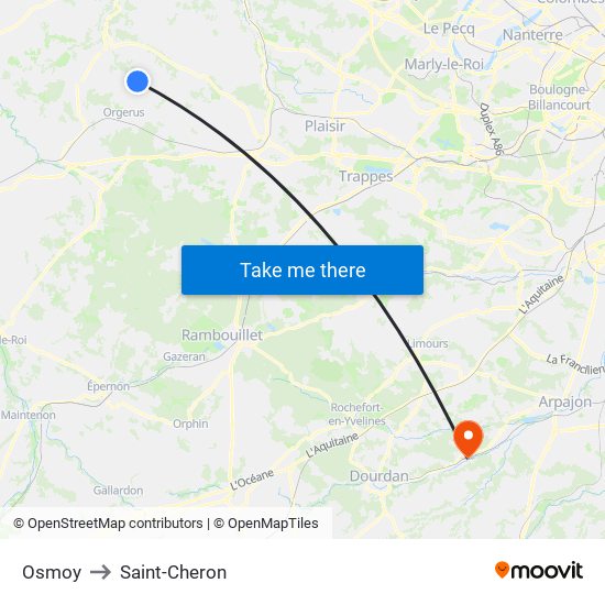 Osmoy to Saint-Cheron map