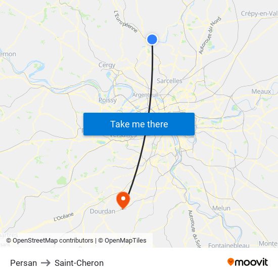 Persan to Saint-Cheron map