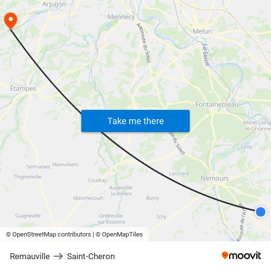 Remauville to Saint-Cheron map