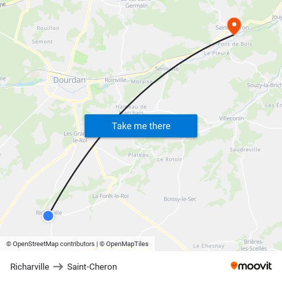 Richarville to Saint-Cheron map