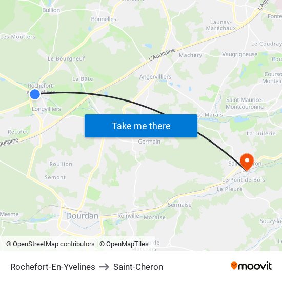 Rochefort-En-Yvelines to Saint-Cheron map