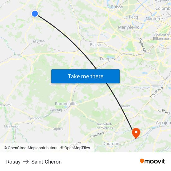 Rosay to Saint-Cheron map