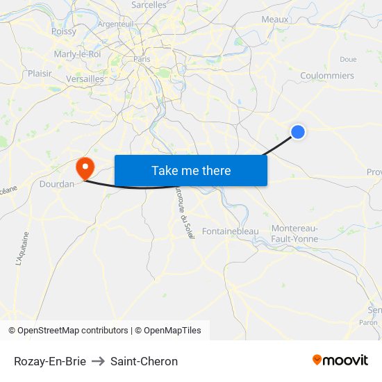 Rozay-En-Brie to Saint-Cheron map