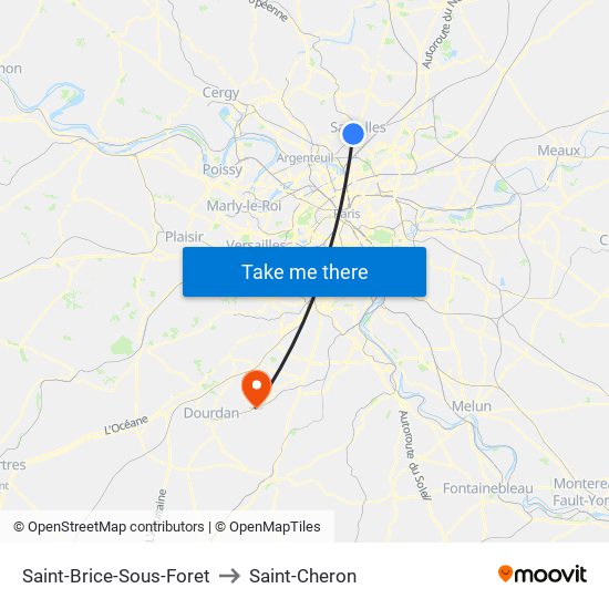 Saint-Brice-Sous-Foret to Saint-Cheron map