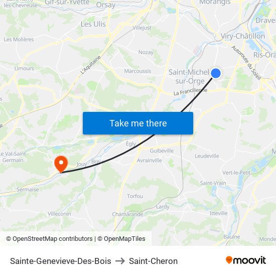 Sainte-Genevieve-Des-Bois to Saint-Cheron map