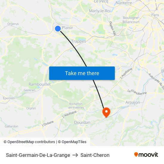 Saint-Germain-De-La-Grange to Saint-Cheron map