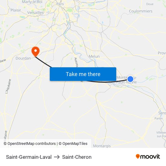 Saint-Germain-Laval to Saint-Cheron map