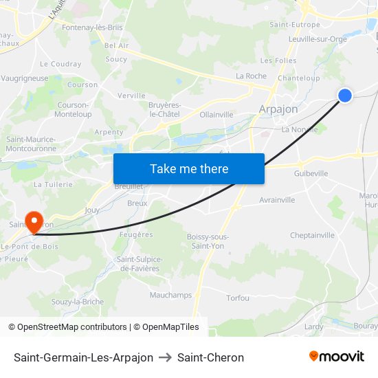 Saint-Germain-Les-Arpajon to Saint-Cheron map