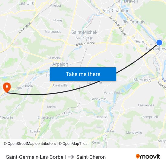 Saint-Germain-Les-Corbeil to Saint-Cheron map