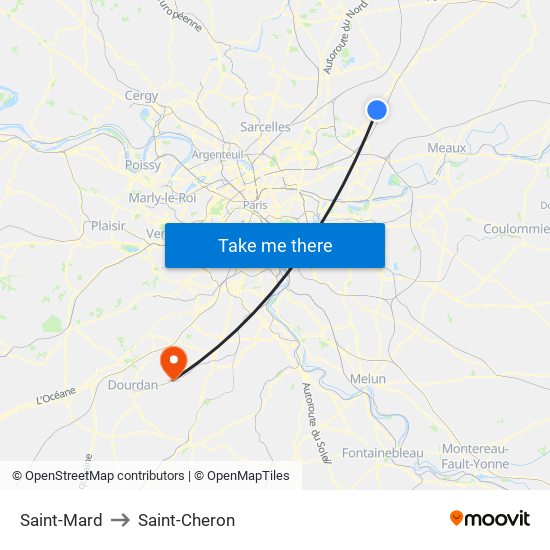 Saint-Mard to Saint-Cheron map