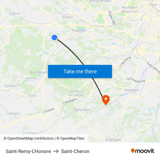 Saint-Remy-L'Honore to Saint-Cheron map